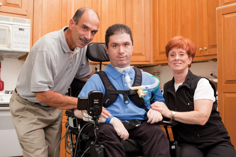 bayada client adam with his parents