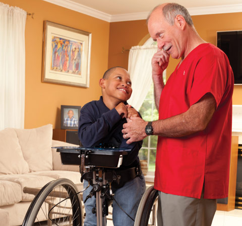 bayada pediatrics client gabe with his nurse john