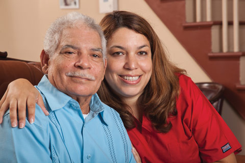 bayada client josé with his nurse kika