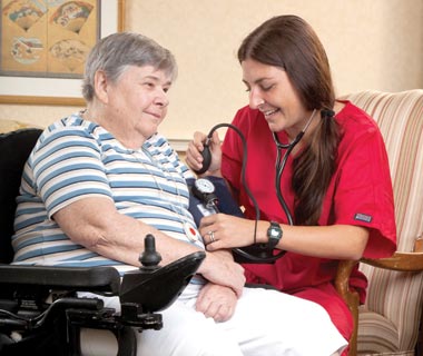 BAYADA client Mary with her nurse Jamie